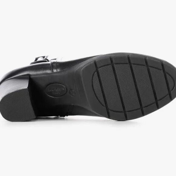 Anne Klein Rafe Black Faux Leather Ankle Boot w/ Zipper Side,Elastic Back Sz 9 - Picture 4 of 9